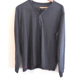 UNTUCKit Albarino Henley Shirt Mens Medium Dark Grey Long Sleeve Regular
